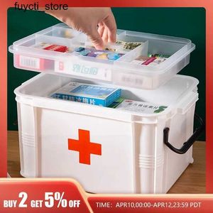 Lagringslådor BINS FÖRSTA AID KIT PORTABLE FIRST AID KIT HUSHUSHET DUBBELA MEDICAL KIT S24513