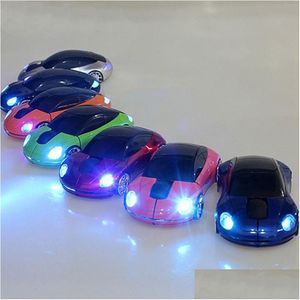 Mice Car Shape Gaming Mouse Mini 3D Computer Optical 2.4G Wireless Laptop Desktop Drop Delivery Computers Networking Keyboards Inputs Otpvt