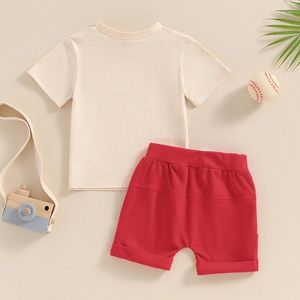 Наборы одежды для малыша Baby Boy Summer Satfits Играть в футболку с шариковыми футболками бейсбол с короткими сетя