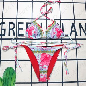 Yaz mayo bikini mayo seksi iki parçalı kadın ayarlanabilir ip aşırı üçgen çiçek bikini set boyutu S-XL