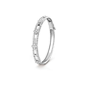 Unique charm vaned bracelet designed for lovers Silver Narrow Bracelet with Light Luxury and Simple Design with common vanley