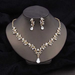 Earrings Necklace Gorgeous Crystal Fashion Womens Jewelry Set Luxury Necklace Earrings Promotion Wedding Bride Necklace Set XW