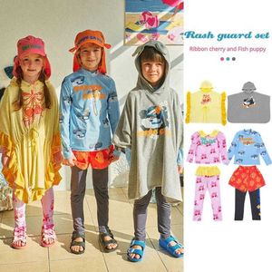 Abbigliamento per bambini a due pezzi Girl Boy Boy a due pezzi costume da bagno coreano da bagno da bagno a maniche lunghe pantaloni da bagno a maniche lunghe abbigliamento da spiaggia per bambini