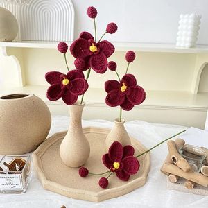 Dekoratif Çiçekler El Dokulu Örme İplik PHAAENOPSIS Toptan Yaratıcı Buket Hediyesi Aşk Arkadaşlık Kelebek Orchid Anneler Günü Hediyeler