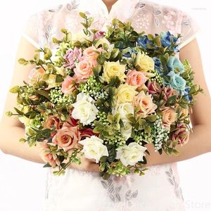 Fiori decorativi 5head imitazione peonia rosa arricciata fiore fai da te giardino decorazione per matrimoni decorazione bouquet artificiale