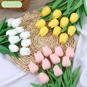 Decorative Flowers 33CM Tulip Flower Artificial Bouquet 5/10pcs PE Foam Fake Wedding Decoration Home Garden Gift