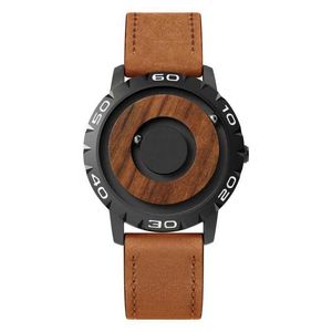 Wristwatches Quartz For Men Original Iron Ball Magnetic Pointer Concept Quartz Personality Men Fashion Rubber Band Reloj Hombre Y240510
