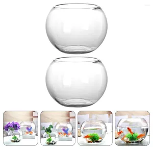 Vase 2 PCS Micro Landscape Glass Bottle Plants Terrarium Landscaping透明なアクリルフラワー花瓶アイビー装飾オフィスデスクトップスタンド