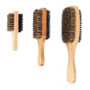 Wanmei Men's Beech Wood Beard Brush Solid Wood Comb Pig Hair Wood Brush Home Rakar Skägg Brushform