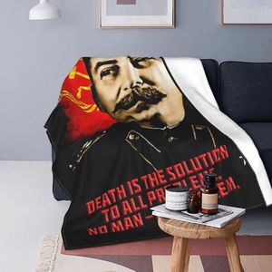 Blankets Allied Nations Stalin Blanket Fleece Autumn/Winter USSR Communist Russia Super Warm Throw For Bed Couch Rug Piece