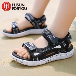 Brand primavera estate per bambini sandali ragazzi scarpe da spiaggia da spiaggia traspirabili in pelle piatta per bambini outdoor taglia 2840 240509