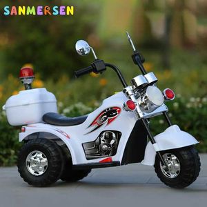 Barnvagnar# Little Electric Motorcykel Childrens Tricycle 3 Wheels Scooter Kids Ride-On Toys Car Vehicle Cool Bike For Child Drive T240509