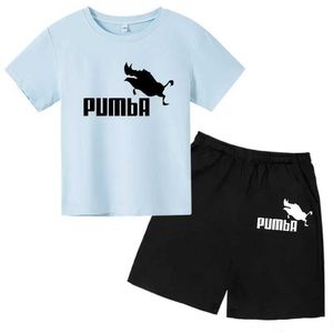 Set di abbigliamento Summer Fashion Printing 2 pezzi T-shirt pullover a maniche corte Set per ragazzi e ragazze Set di abbigliamento per bambini casual per bambini casual