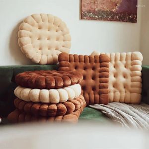 枕クリエイティブビスケットの形状ぬいぐるみベルベットクッキーチェアカーシートパッド