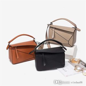 مصمم حقيبة اليد حقيبة الكتف الكتف الأكياس حقائب اللغز القابض TOUS CROSSBODY هندسة مربع تباين اللون المرقعة