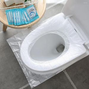 Toalettstol täcker 30 st plast engångsbeläggning vattentät kudde för reseläger badrum leveranser Tillgång