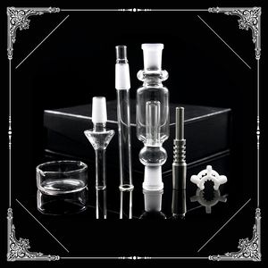 Kit raccoglitore di nettare Tubi per tubi in vetro mini bong a due funzioni sia al quarzo che al titanio bong da 14MM per piattaforme petrolifere Dabs