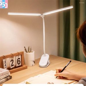 Lampade da tavolo Clip Clip portatile con supporto per camera da letto ricaricabile Lettura Night Light Room Decor Multifunction