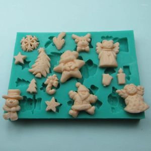 Baking Moulds Sell Style Christmas Theme Fondant Cake Mold Silicon Soap Decoration Sugar Art No.FZ017