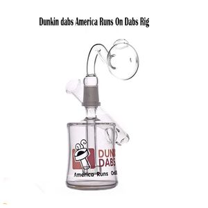 Dunkin DABS American Runs su DABS Mini due funzioni Mini gorgogliare vetro di vetro di vetro in linea Puncolatore Acqua Tuboli Olio Pig Bong