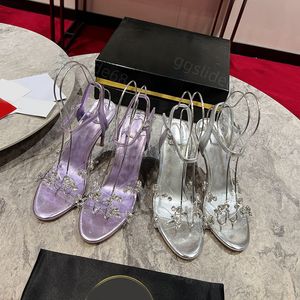 Sandálias de grife de saltos clássicos femininos de moda Flower Decoration Sapatos novos e sexy Super 8cm 10cm Lady Wedding High Heel Sapato Tamanho 34-43