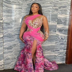 2021 Plus Size Arabic Aso Ebi Luxurious Lace Mermaid Prom Dresses Sheer Neck Beaded Evening Formal Party Second Reception Gowns Dress Z 311b