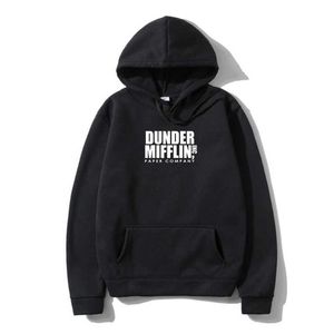 Erkek Hoodies Sweatshirts Office TV şovu Dunder Mifflin Paper Mens Royal Blue Dış Giyim Sıcak Ucuz Satış Pamuk Dış Giyim Y240510