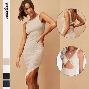 Sleeveless Sexy Spicy Girl Celebrity Wrapped Hip Dress Autumn/Winter Paired with Coat F51435