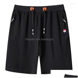 Shorts maschile maschile 2023 Summer Men Casual Tren Solid Cotone Cotton Destring Male Drop Delivery Abbigliamento Dhopc DHOPC