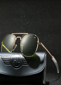 Sunglasses With Case Aviation AO Men Designer Sun Glasses For Male American Army Military Optical Glass Lens Carton7762961