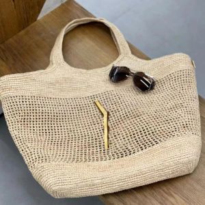 Tasarımcı Çanta Kadınlar Lüks Çanta Raffias El Embroidered Saman Çantalar 2024 TOUTLAR Alışveriş omuz çantaları