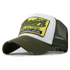 2023 Nowy litera haftowana czapka baseballowa dla mężczyzn z siatką snpabck hat chapeau homme letni oddychanie Y2K Trucker Hats B2714