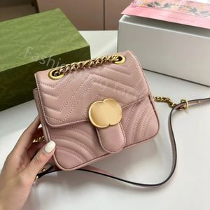 Cross Body Woman Designer Marmont Mini Bag Quadratkettenumhängende Umhängetasche Luxus Handtaschen Crossbody Geldbörse Leder Handtasche Handtasche Metallic Kette Brieftaschen Halter Kinder Kinder