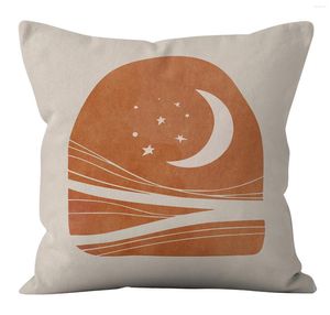 Pillow Nordic Orange Geometry Sun/moon Abstract Aesthetic Pillowcase Livingroom Sofa Seat Throw Pillows Cover Home Decor