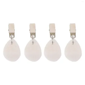 Table Cloth 4 Pcs Tablecloth Pendant Skirt Holders Hanger White Plastic Windproof Weights Iron Outdoor Curtains