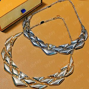 Womens Designer Halsband Luxury Diamond Quilting Motiv Halsband Fashion Gold 14K Jewelry Ladies Popular gåvor 925 Silver -7