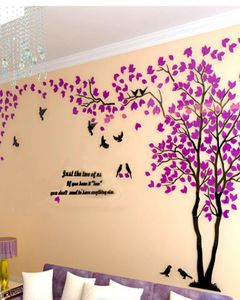 New Color Wall Sticker Diy Papel de parede Gares grandes adesivos de parede mural Decoração da sala de estar em casa 3D Adesivo de árvore de acrílico para decoração de parede 29159503