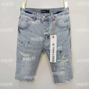 Lila Jeans Kurzer Designer Kurzpile Brand Jeans Purple Brand Herren Shorts Lila Sommerhöhle Hochwertige gestickte Denim -Shorts Herrenlila Jeans 115