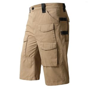 Pantaloni da uomo maschio solido solido complesso tasche a tasca capri pantaloncini estivi pantaloncini estivi per pannelli da cambio di carico