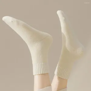 Women Socks Winter Warm Soft Acrylic Ankle Women's Plush Mid-tube Sports With High Elasticity Anti-slip For Warmth