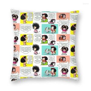 Pillow Manga Quino Mafalda Cover 40x40 Home Decorative 3D Printing Kawaii Cartoon Throw For Living Room Double Side