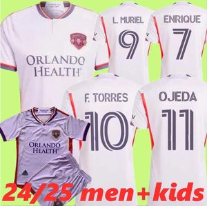 2024 Maglie da calcio di Orlando City SC Calcio 24/25 Casa primaria Purple the Wall Away White Legacy F.Torres L.Muriel Ojeda Jansson Football Shirt Kit Kit