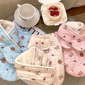 Dog Apparel Cute Cartoon Bear Coats Winter Pet Clothes For Small Medium Dogs Vest Yorkshire Terrier Costumes Hug Clothing Puppy Cats