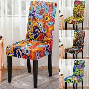 Chair Covers Arrival Elastic 3d Print Dining Cover Multicolor Slipcover Seat For Kitchen Stool Home El Decoration
