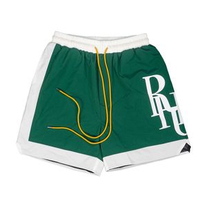 Rhude Shorts Luxury Brand Men Fashion Original Design Hip Hop Cotton Высококачественная короткая классическая винтажная уличная одежда летние повседневные короткие брюки шаг