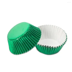 Backformen 100 Pack/Los dekoratives Cupcake-Papier-Liner Nicht-Stick-Muffinformen für DIY-Gebäckschokolade Silber