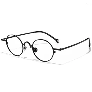 Sunglasses Frames 43mm Titanium Glasses Super Small Oval Full Rim Eyeglass Men Women Optical Prescription Lightweight Earwear