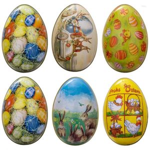 Gift Wrap 6x/Set Easter Eggs Candy Boxes Cartoon With Pattern Cookie Container For Crafts