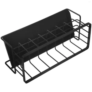 Kitchen Storage Dishcloth Holder Sponge Sink Brush Rack Supply Carbon Steel Draining Water Trough