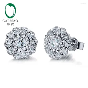 Stud Earrings CaiMao 14k White Gold 0.3ct Natural Diamond Engagement Earring Fine Jewelry